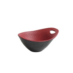 Bol melamina melamina Rojo-Negro (asa con agujero) Perpignan 12x10x6 cm. B885222R (24 unidades)
