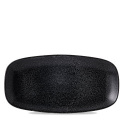 Bandeja de vitroporcelana rectangular Evo Origins Midnight Black 329x15 cm. Dudson EOBKXO111 (12 unidades)