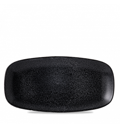 Bandeja de vitroporcelana rectangular Evo Origins Midnight Black 329x15 cm. Dudson EOBKXO111 (12 unidades)