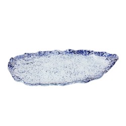 Bandeja oval cristal murano en Azul Cobalto Etnic Ming 32x25cm (5mm). P605019B (6 unidades)