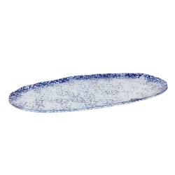 Bandeja oval cristal murano en Azul Cobalto Ming 40x20x1.5cm (5mm). P605020B (6 unidades)