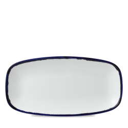 Plato llano coupe rectangular vitroporcelana Harvest Ink 29x15 cm. Dudson HVINXO111 (12 unidades)