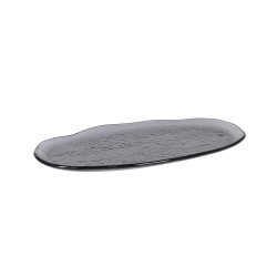 Bandeja oval cristal Murano Titanio Negro tránslucido 32x16x1.5cm (5mm). P605021A (4 unidades)