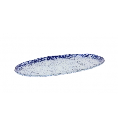 Bandeja oval cristal murano en Azul Cobalto Ming 32x16x1.5cm (5mm). P605021B (6 unidades)