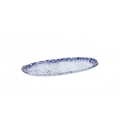 Bandeja oval cristal murano en Azul Cobalto Ming 24x12x1cm (5mm) . P605022B (6 unidades)