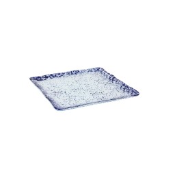 Plato postre cuadrado cristal murano en Azul Cobalto Ming 20X20 cm (5mm). P605028B (6 unidades)