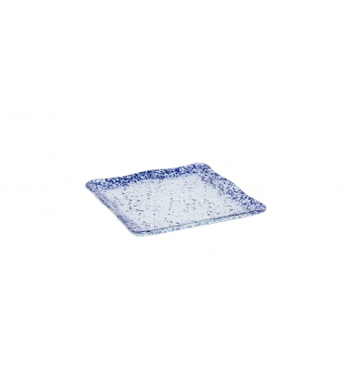 Square bread plate Murano glass cobalt ming 15x15 cm (5mm). P605029B (12 units)