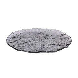 Plato llano Gourmet cristal Negro Murano Titanio 28x2cm (5mm) . P605030A (3 unidades)