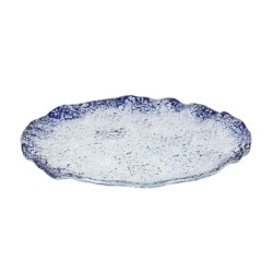 Plato pllano redondo cristal murano en Azul Cobalto Ming 28x2cm (5mm). P605030B (4 unidades)