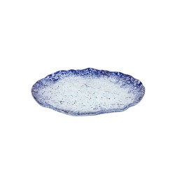 Plato llano redondo cristal murano en Azul Cobalto Ming 20x1.5cm (5mm). P605031B (6 unidades)