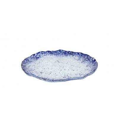 Round plain plate Murano glass cobalt ming 20x1.5cm (5mm). P605031B (6 units)