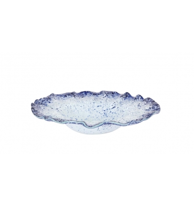 Hondo dish Round tasting Murano glass in blue cobalt ming 25x6cm (5mm). P605033B (6 units)