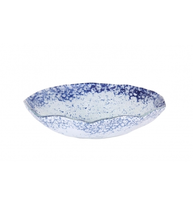 Bol redondo cristal murano en Azul Cobalto Ming 20x6cm (5mm). P605034B (6 unidades)