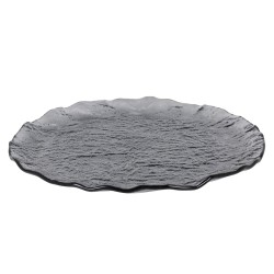 Plato presentación cristal Murano Titanio Negro tránslucido Ø 31,5 cm. P605035A (4 unidades)