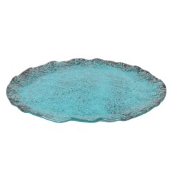 Plato presentación cristal Murano Turquesa tránslucido Ø 31,5 cm. P605035C (4 unidades)