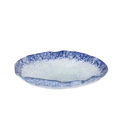 Salade ronde Murano en cobalt bleu 25x5 cm (5 mm)). P605036B (12 unités)