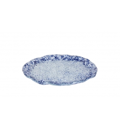 Plato pan redondo cristal murano en Azul Cobalto Ming 15x1cm (5mm). P605038B (12 unidades)