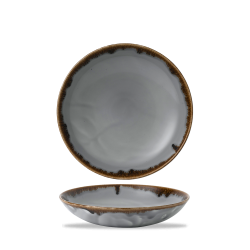 Plato hondo redondo coupe vitroporcelana Harvest Grey 24,8 cm. Dudson HVGYEVB91 (12 unidades)
