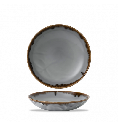 Plato hondo redondo coupe vitroporcelana Harvest Grey 24,8 cm. Dudson HVGYEVB91 (12 unidades)