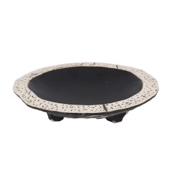 Plato llano con ala degustación Stoneware decoración Teide 26x6 cm. P997012 (3 unidades)