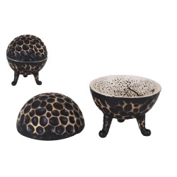 Bol alto con tapa degustación Stoneware decoración Teide 12.5x15 cm/18cl. P997015 (2 unidades)