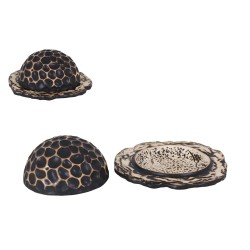 Plato con tapa degustación Stoneware decoración Teide 17x8 cm. P997017 ( 3 unidades)