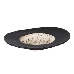 Plato llano degustación ala ancha Stoneware decoración Teide 30x25x5.5 cm. P997026 (2 unidades)