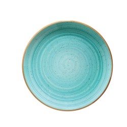 Plato llano gourmet porcelana bonne china Aqua 25 cm. B928003A (12 unidades)