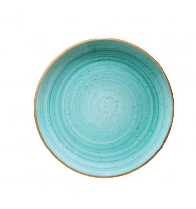 Plato llano gourmet porcelana bonne china Aqua 25 cm. B928003A (12 unidades)