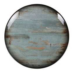 Plato llano porcelana decorado Omeya Ø 25x2.5 cm. B928003G(12 unidades)