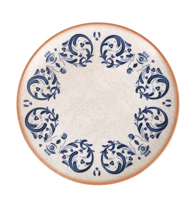 Plato llano gourmet porcelana decorado Laudum Ø 25x2.5 cm. B928003N (6 unidades)