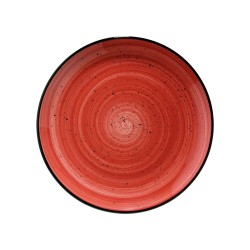 Plato llano gorumet Rojo porcelana Bone China Red Passion 25x2.5cm. B928003P (12 unidades)