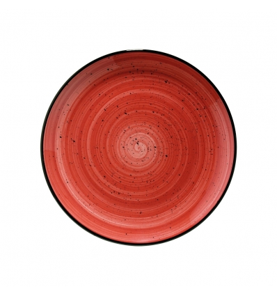 Plato llano gorumet Rojo porcelana Bone China Red Passion 25x2.5cm. B928003P (12 unidades)