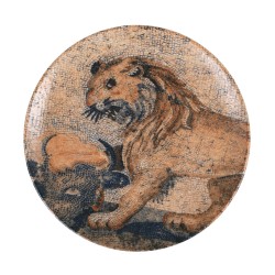 Plato postre gourmet porcelana decorado Osmanli Ø 21x2.2 cm. B928004M (12 unidades)