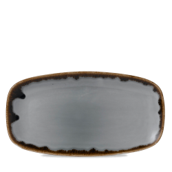 Bandeja de vitroporcelana rectangular Harvest Grey 35x18 cm. Dudson HVGYXO141 (6 unidades)