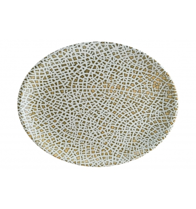 Bandeja oval porcelana decorado Taipán 31x24x2.5 cm. B928057F (6 unidades)
