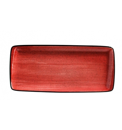 Bandeja rectangular Rojo porcelana Bone China Moove Red Passion 34 X 15 CM. B928074 (12 unidades)