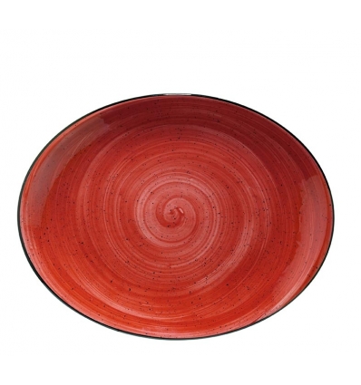 Bandeja oval gorumet Rojo porcelana Bone China Red Passion 31X24 CM. B928079 (12 unidades)