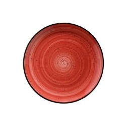 Plato llano Rojo porcelana bone china Gourmet Passion 27 CM. B928081 (12 unidades)