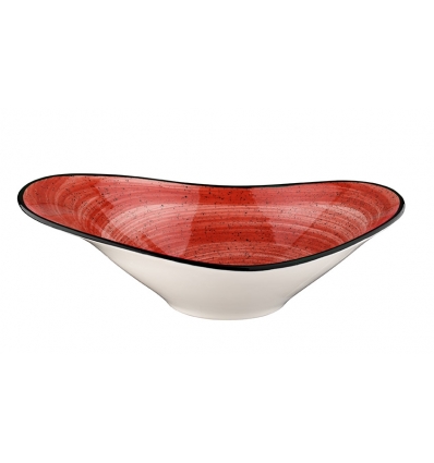 Red Oval Bol Porcelain Bone China Red Passion 27x18cm. B928089 (6 units)
