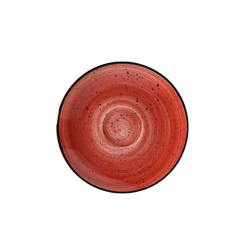Plato rojo para taza café Gourmet Passion 13cm || 12 Unidades