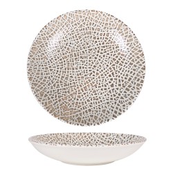 Ensaladera gourmet porcelana decorado Taipán Ø 28x5 cm. B928249F (6 unidades)