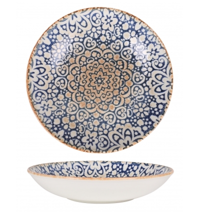 Ensaladera gourmet porcelana con decorado Alhambra Ø 25x5 cm. B928250E (6 unidades)