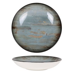 Ensaladera gourmet redonda porcelana decorado Omeya 25x5cm. B928250G (6 unidades)