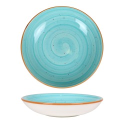 Plato hondo gourmet porcelana bonne china Aqua 23x4 cm. B928251A (6 unidades)