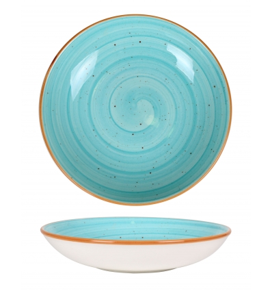 Plato hondo gourmet porcelana bonne china Aqua 23x4 cm. B928251A (6 unidades)