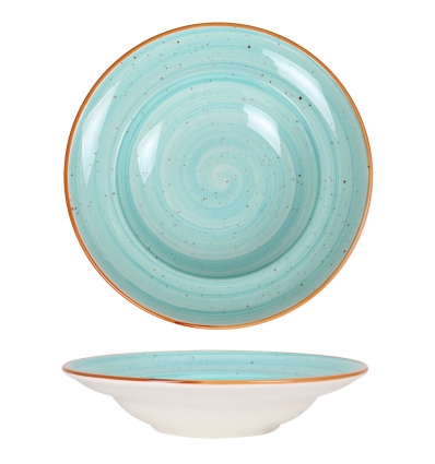 Plato para pasta porcelana bonne china Aqua 24x5 cm. B928253A (6 unidades)