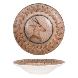 Plato para pasta gourmet porcelana decorado Osmanli Ø 24x5 cm. B928253M (6 unidades)