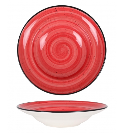 Plato pasta Rojo porcelana Bone China Red Passion 24x5 cm . B928253P (6 unidades)