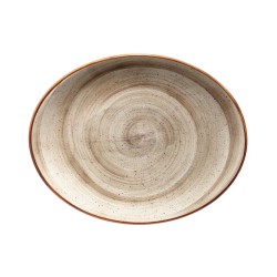Bandeja oval porcelana gourmet Terrain 36x28x3 cm. B928254T (6 unidades)